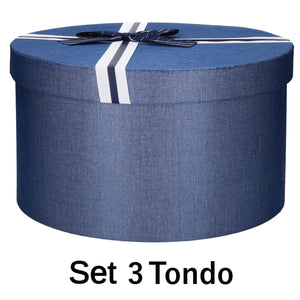 Set 3 Scatole in cartone rotonde