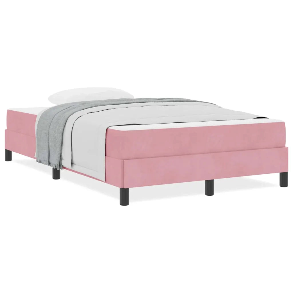vidaXL Letto box spring con materasso Rosa 120 x 190 cm Velluto