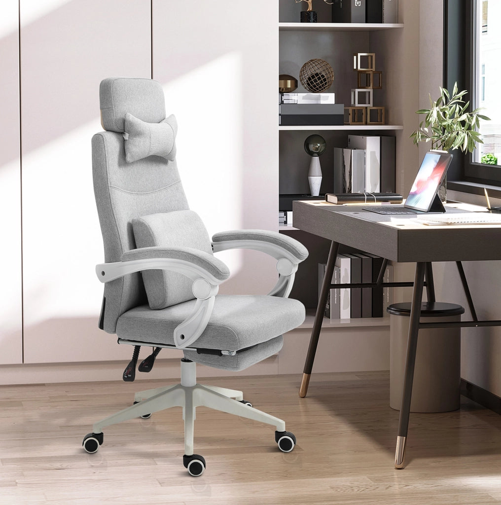 Sedia da ufficio ergonomica reclinabile grigia
