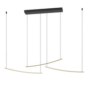 Sospensione Moderna Villeggi Alluminio Ottone Plastiche Bianche Led 22W 3600Lm