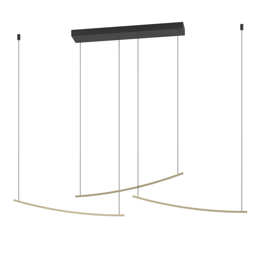 Sospensione Moderna Villeggi Alluminio Ottone Plastiche Bianche Led 22W 3600Lm
