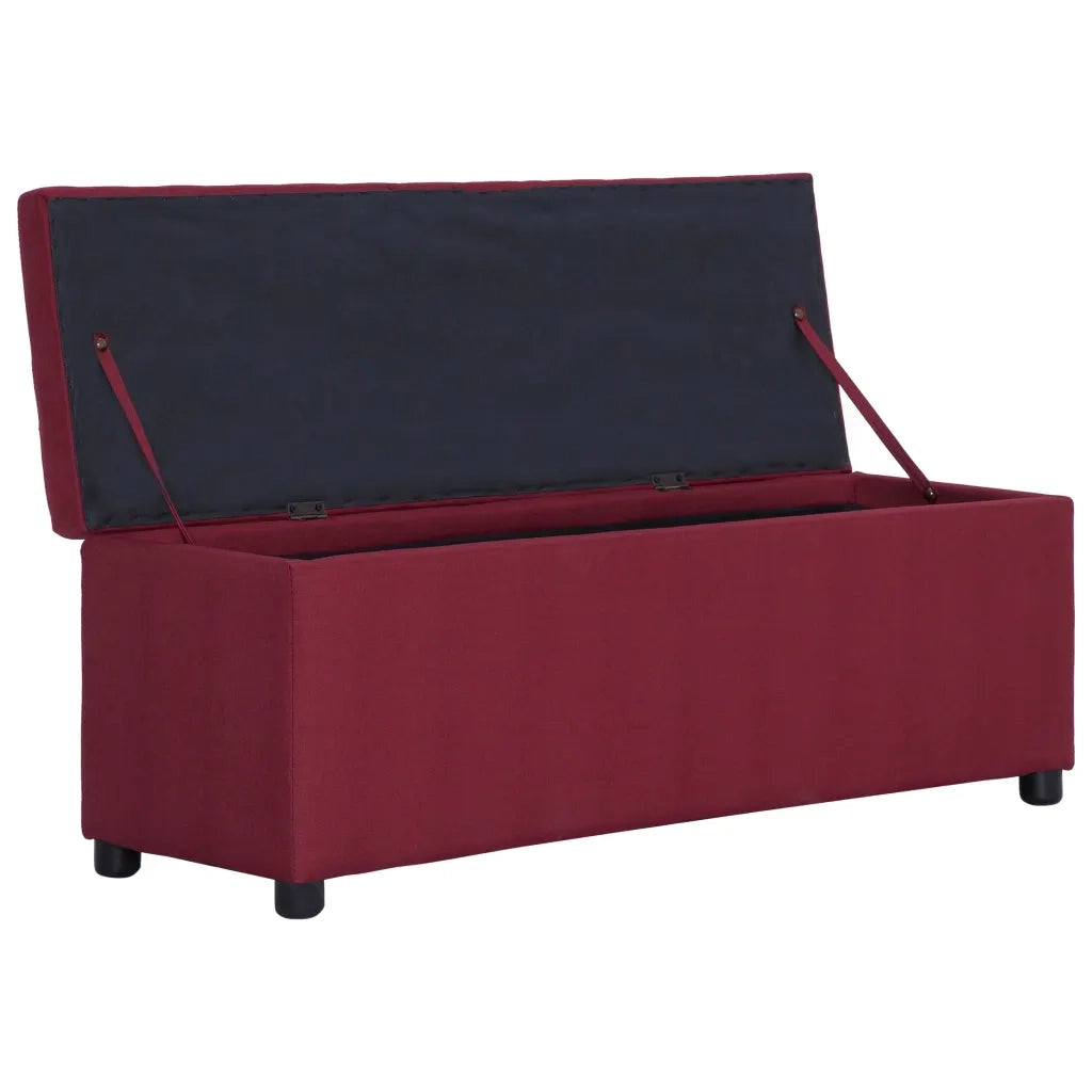 Panca con Vano Portaoggetti 116 cm Rosso Vino in Poliestere 281325