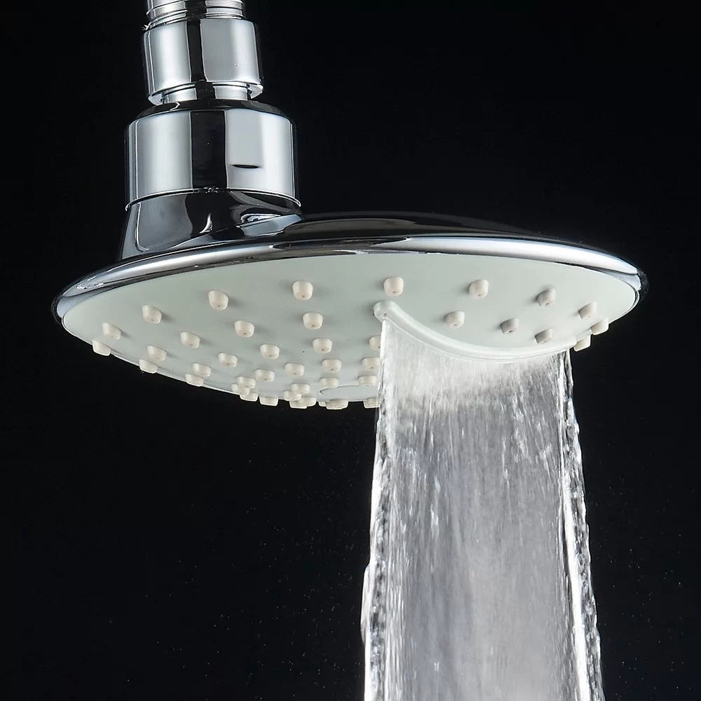 Soffione cromato e grigio con getto a cascata - Serie Corfù