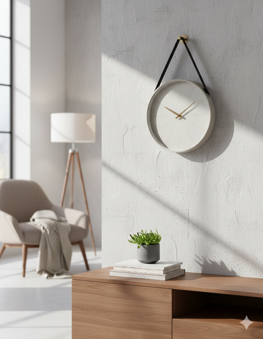 Orologio da Muro 40x6x66 cm Timeline in Legno Tortora