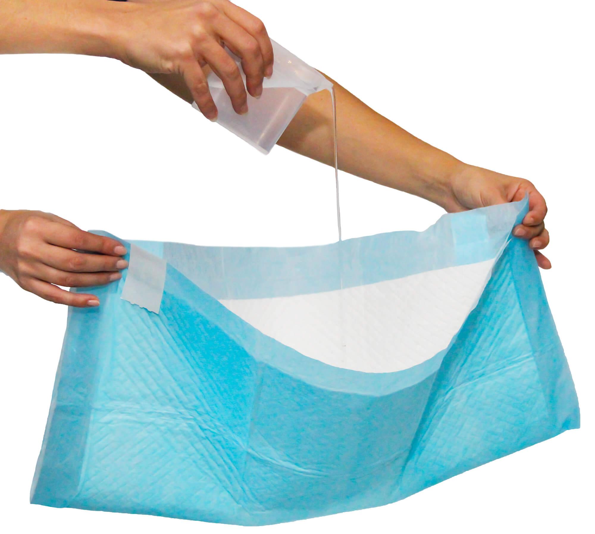 Set 10 Tappetini Assorbenti Profumo Lavanda 60x60 cm in Poliestere Bianco/Azzurro