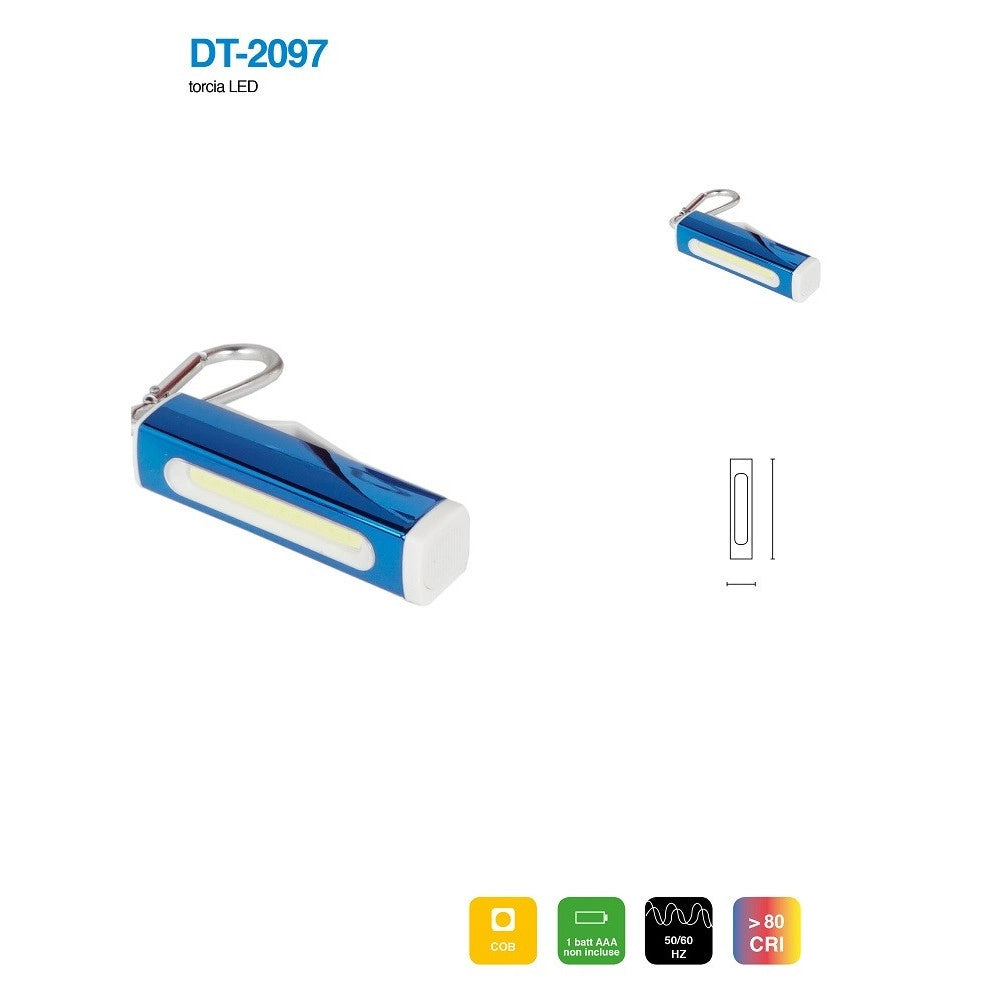 Trade Shop - Mini Torcia Led Cob In Alluminio Portachiavi Tascabile Ip20 Vari Colori Dt-2097 -