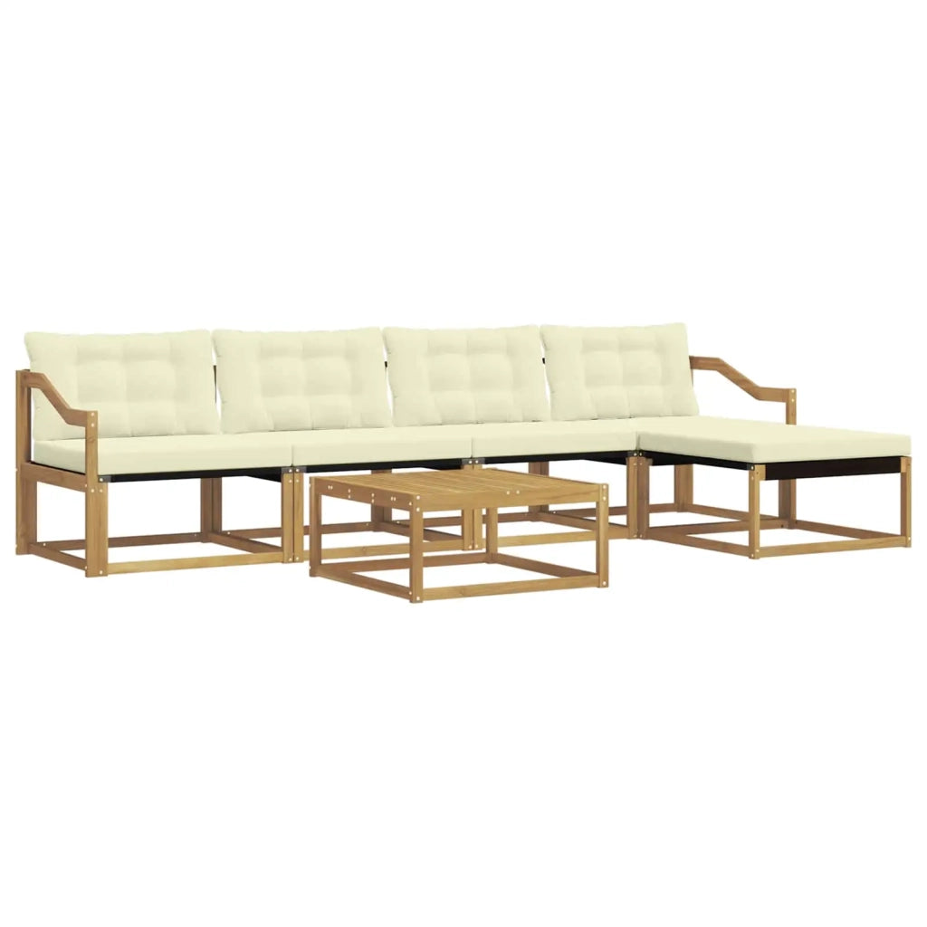 Set di divani da esterno 6 pcs Bianco e Crema 79 x 79 x 37 cm