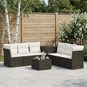 Set di divani 8 pz Nero e Bianco Crema 3448261
