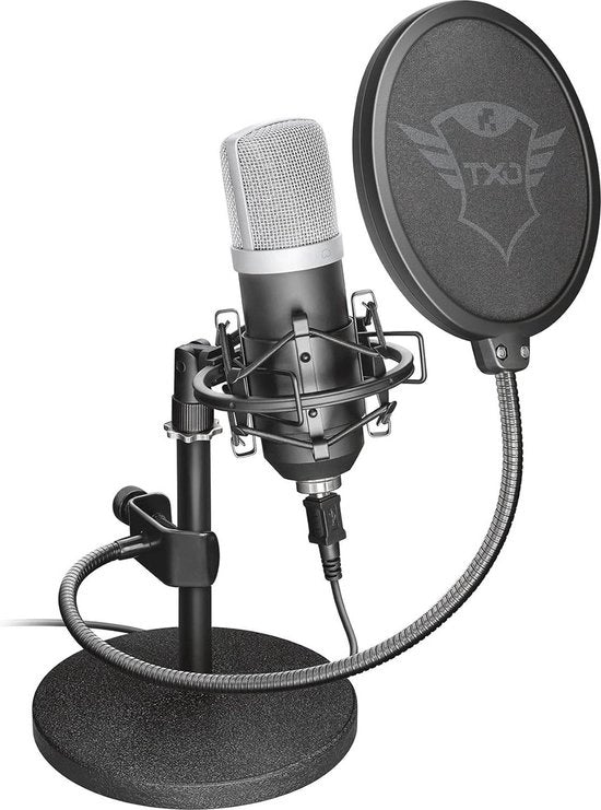 Stazione di supporto per laptop - Microfono studio USB con scatola di trasporto e schema di registrazione cardioidale standard - Nero