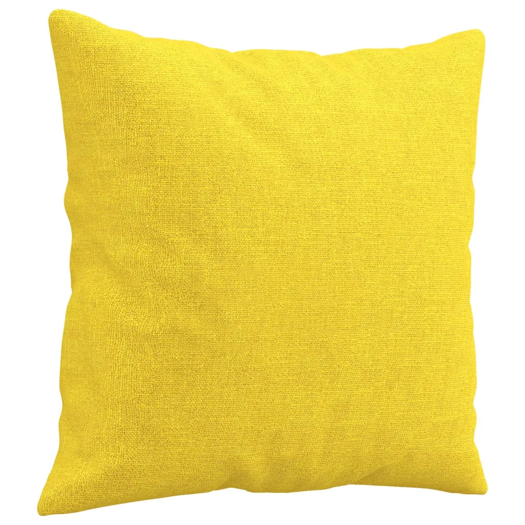 Divano a 2 Posti con Cuscini Giallo Chiaro 120 cm in Tessuto