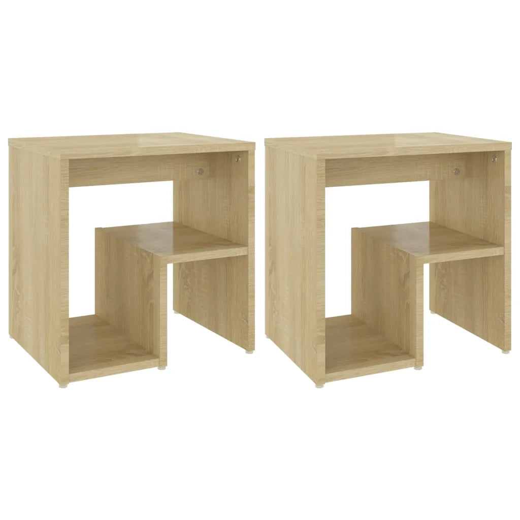 Comodini 2 pz-Set di 2 Tavolino da notte Rovere Sonoma 40x30x40 cm in Legno Multistrato