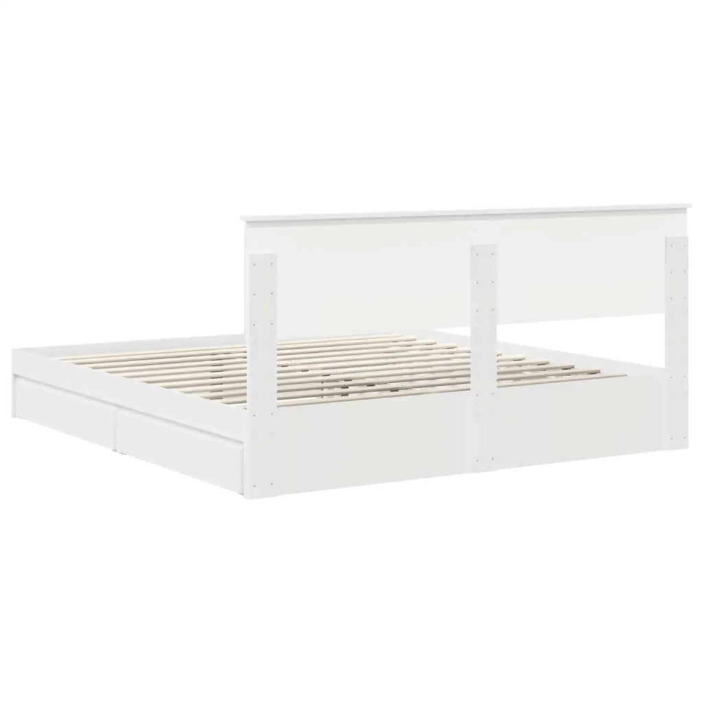 Letto con Contenitore Bianco 180 x 200 cm Legno multistrato