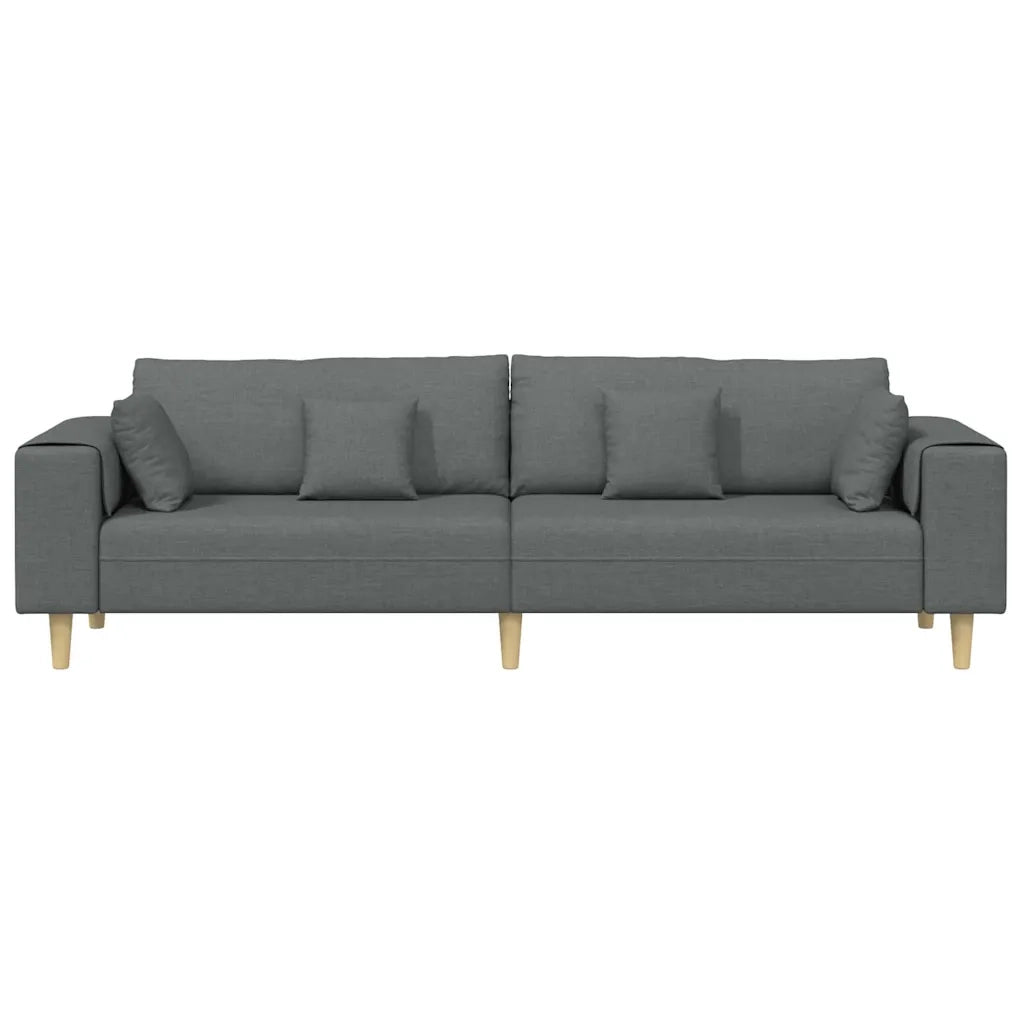 Divano in tessuto con cuscino Grigio scuro 208 cm Tessuto