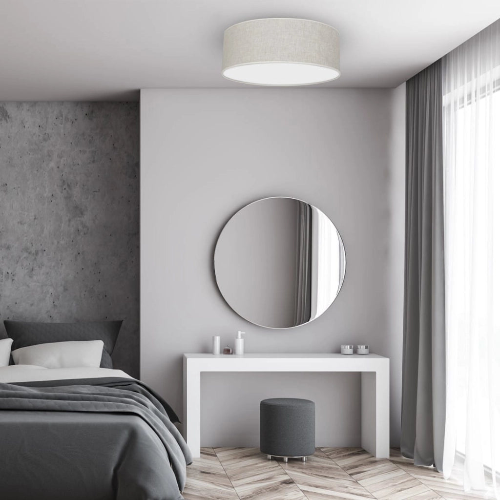 Plafoniera soffitto Milagro LINO 3xE27 lino bianca 50cm