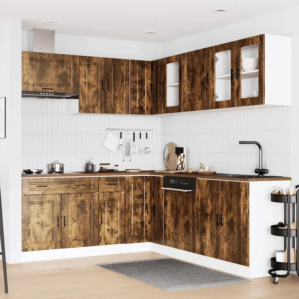Set Mobili da Cucina 11 pz Porto Rovere Fumo in Truciolato 3314936