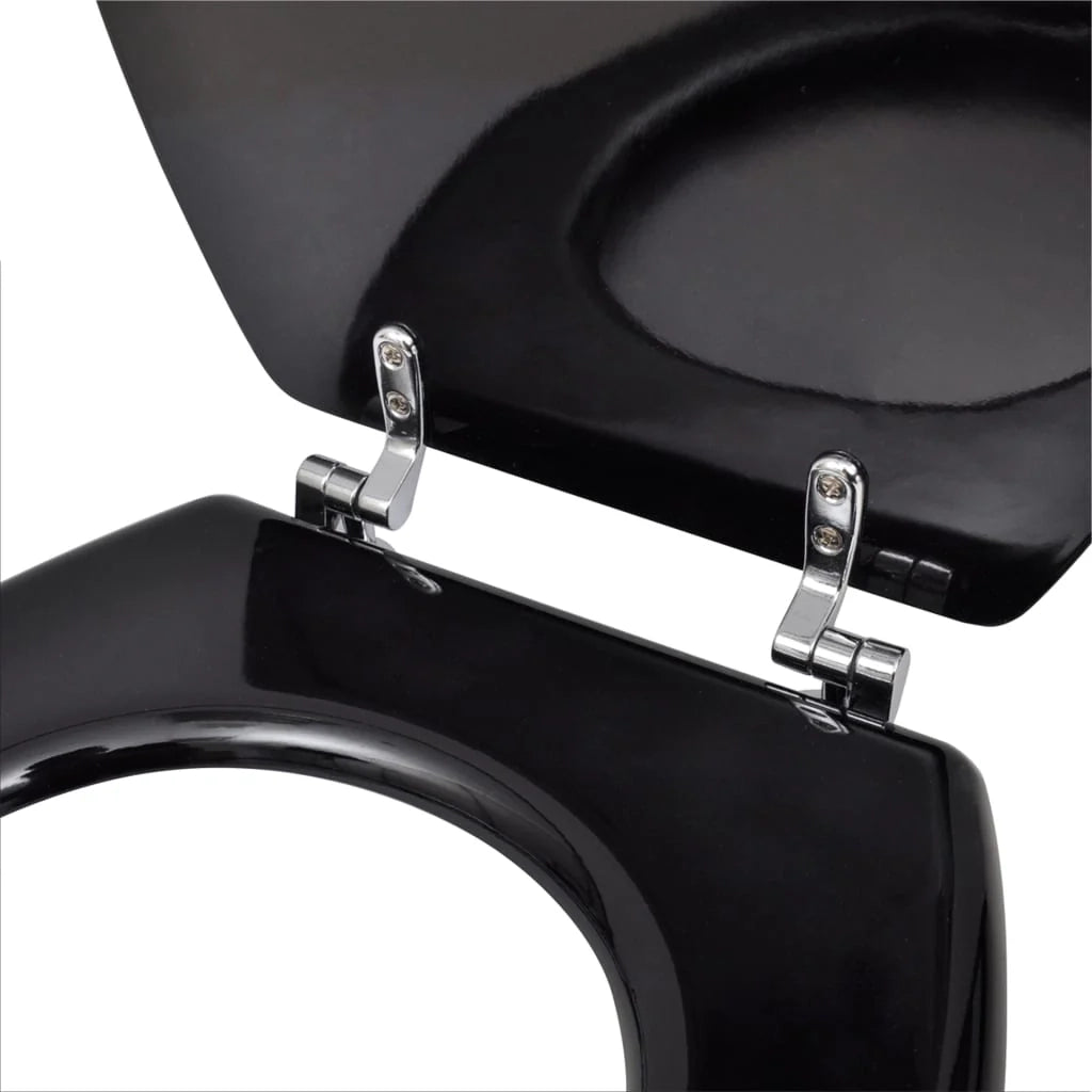 Set di due sedili per WC con coperchio MDF Nero 02_0002945