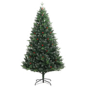 Albero Natale | Decorazioni natalizie Artificiale Incernierato con Bacche Rosse 180 cm