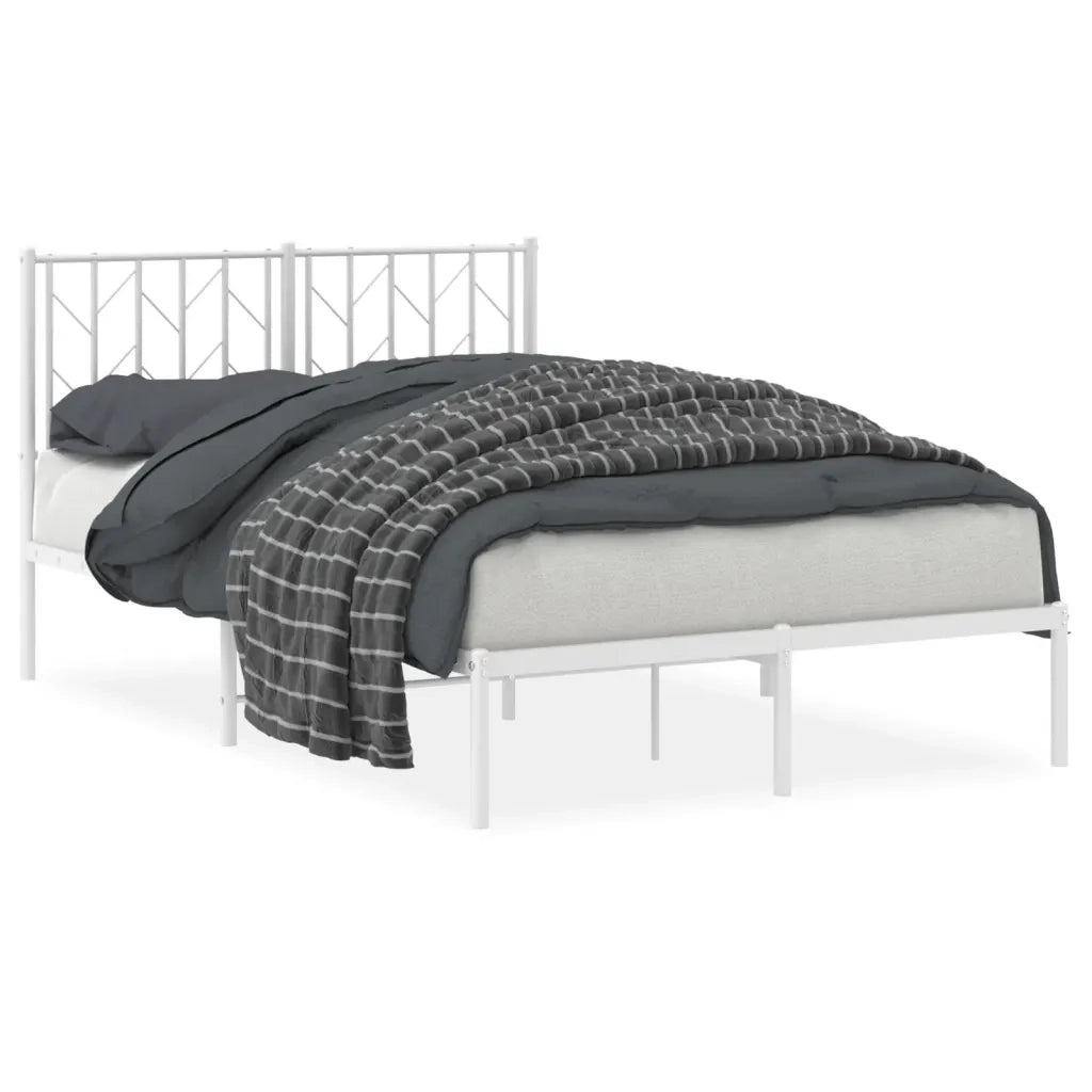 Giroletto con Testiera-Struttura Letto con testiera in Metallo Bianco 120x200 cm 407338