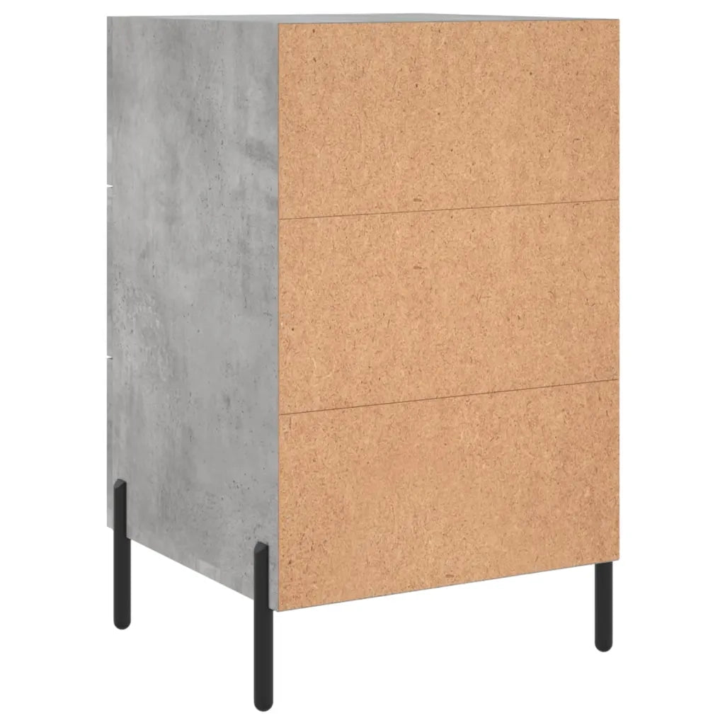 Comodino Grigio Cemento 40x40x66 cm in Legno Multistrato 827672
