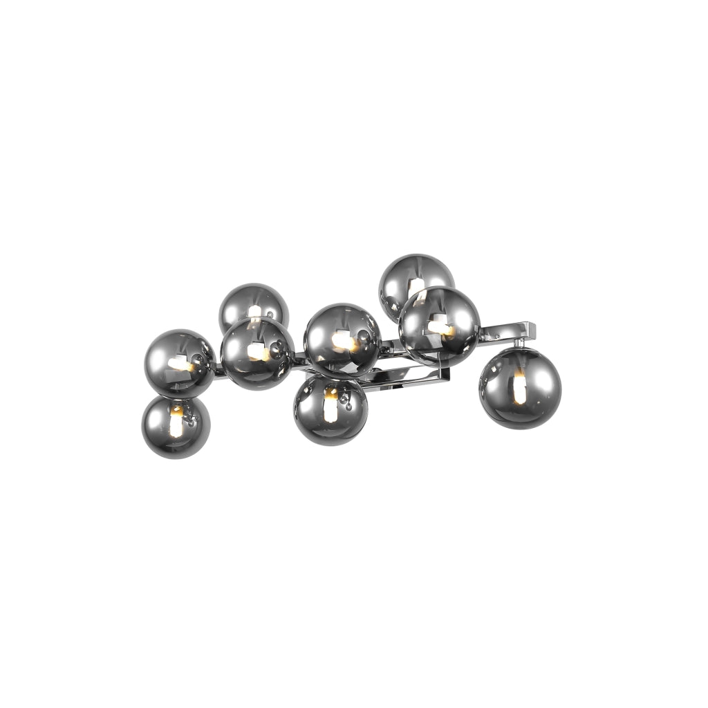 Maytoni applique contemporanea Dallas 9 luci G9 cromo metallo vetro fumè