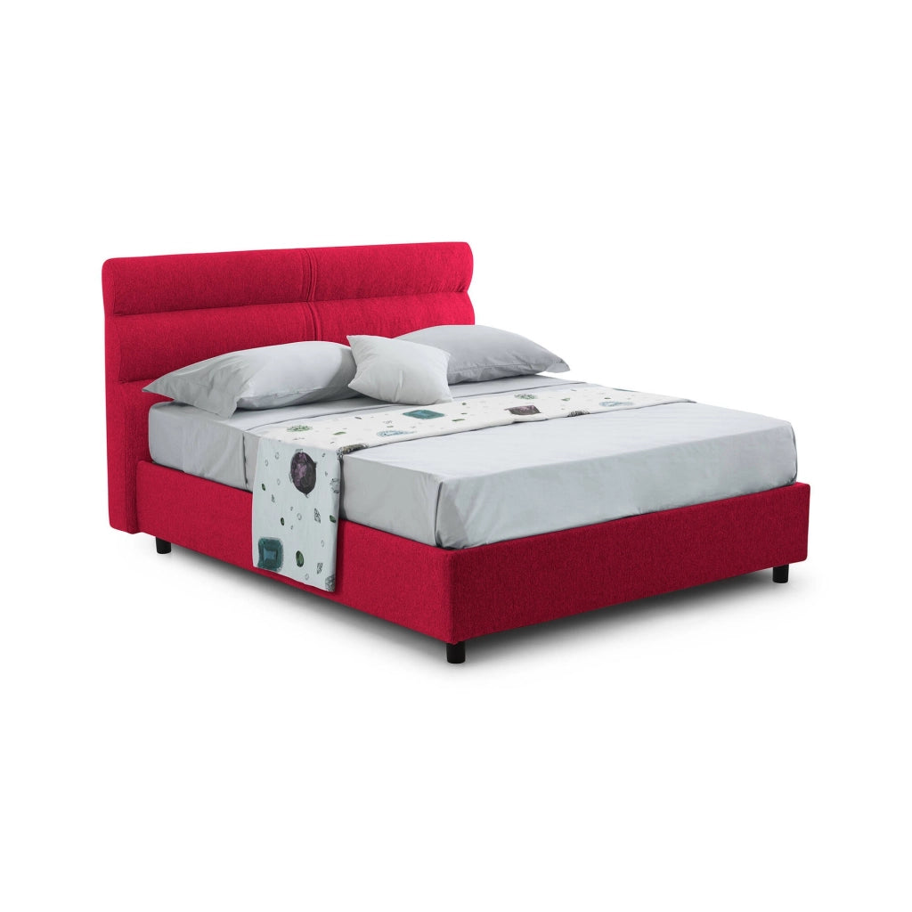 Brinzio, Letto Piazza e Mezza Materasso Incluso Made in Italy, Rosso