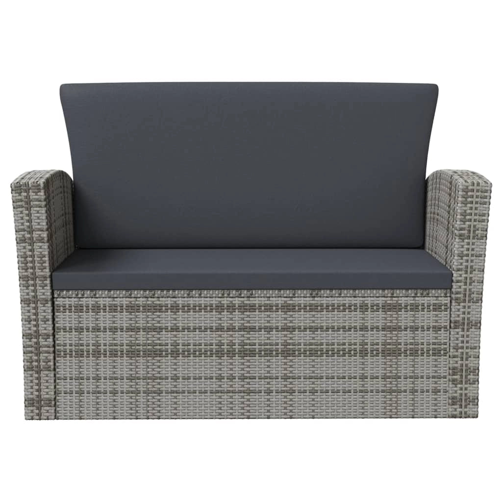 Set di mobili da giardino mobili da esterno 8 pezzi con cuscini resina intrecciata grigia 02_0017694