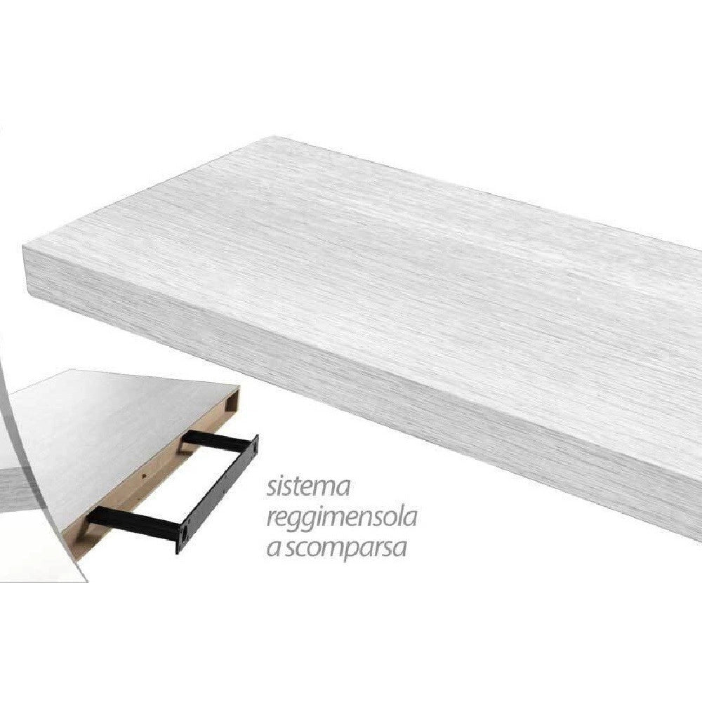 Trade Shop - Mensola Parete Legno Reggimensola Scomparsa Bianco 40x25x4cm Kit Montaggio 790775 -