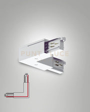 GIUNTO A "L" POLO ESTERNO BIANCO PER SISTEMA BINARIO TRACK 3 FASI+DALI