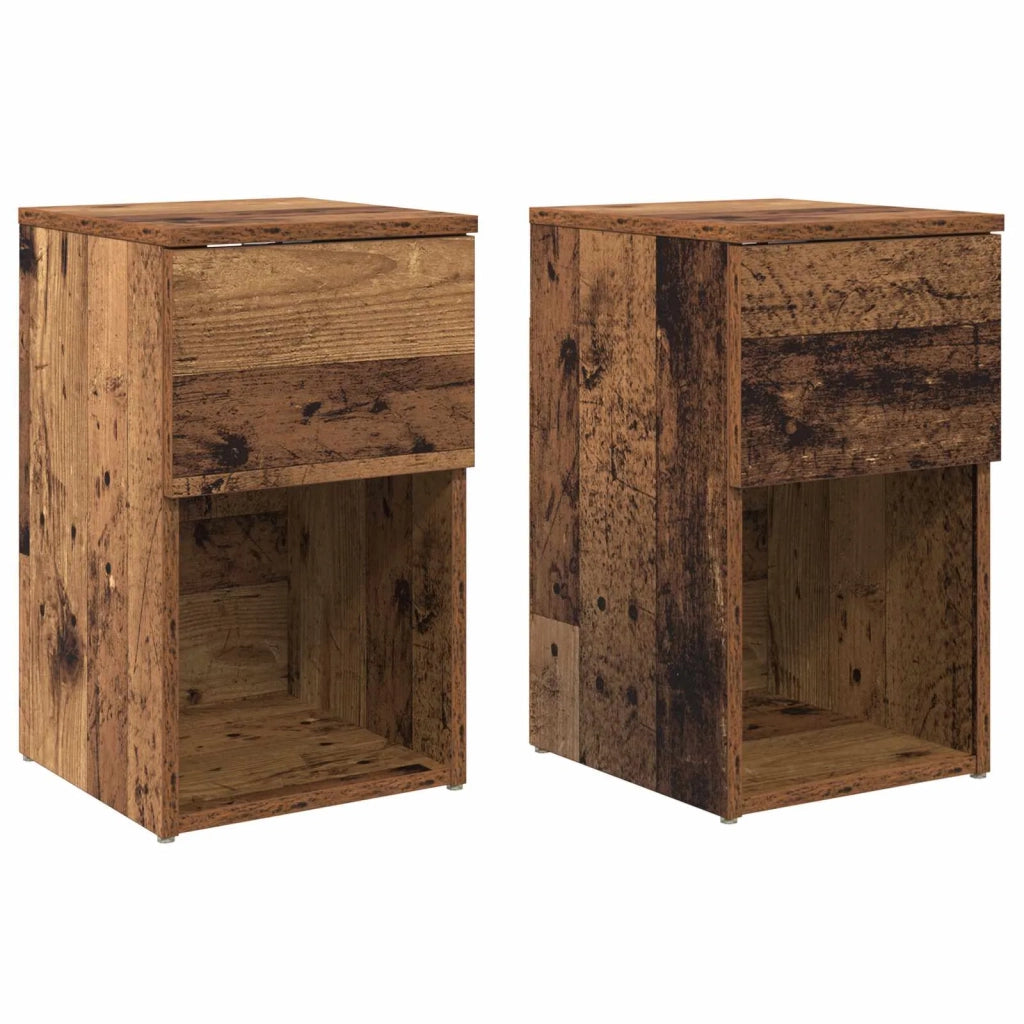 Armadietto per letto 2 pz Legno antico 29 x 31,5 x 49 cm CFW6903826