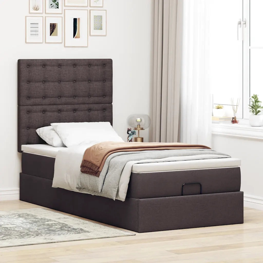 Struttura Letto Pouf con Materasso 80x200 cm in Tessuto 3314130