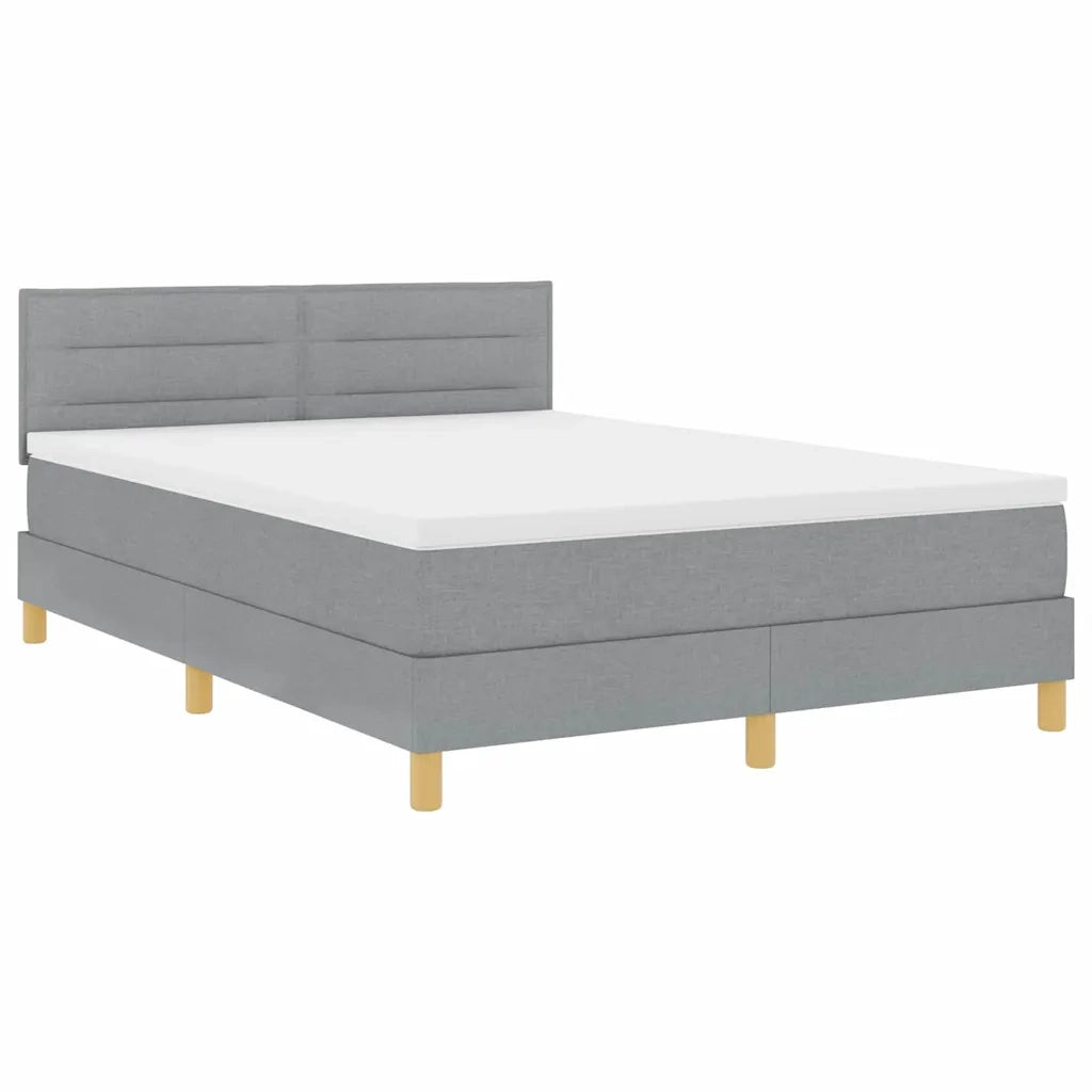 Letto a molle con cuscino Grigio chiaro 140 x 190 cm Tessuto 3338839
