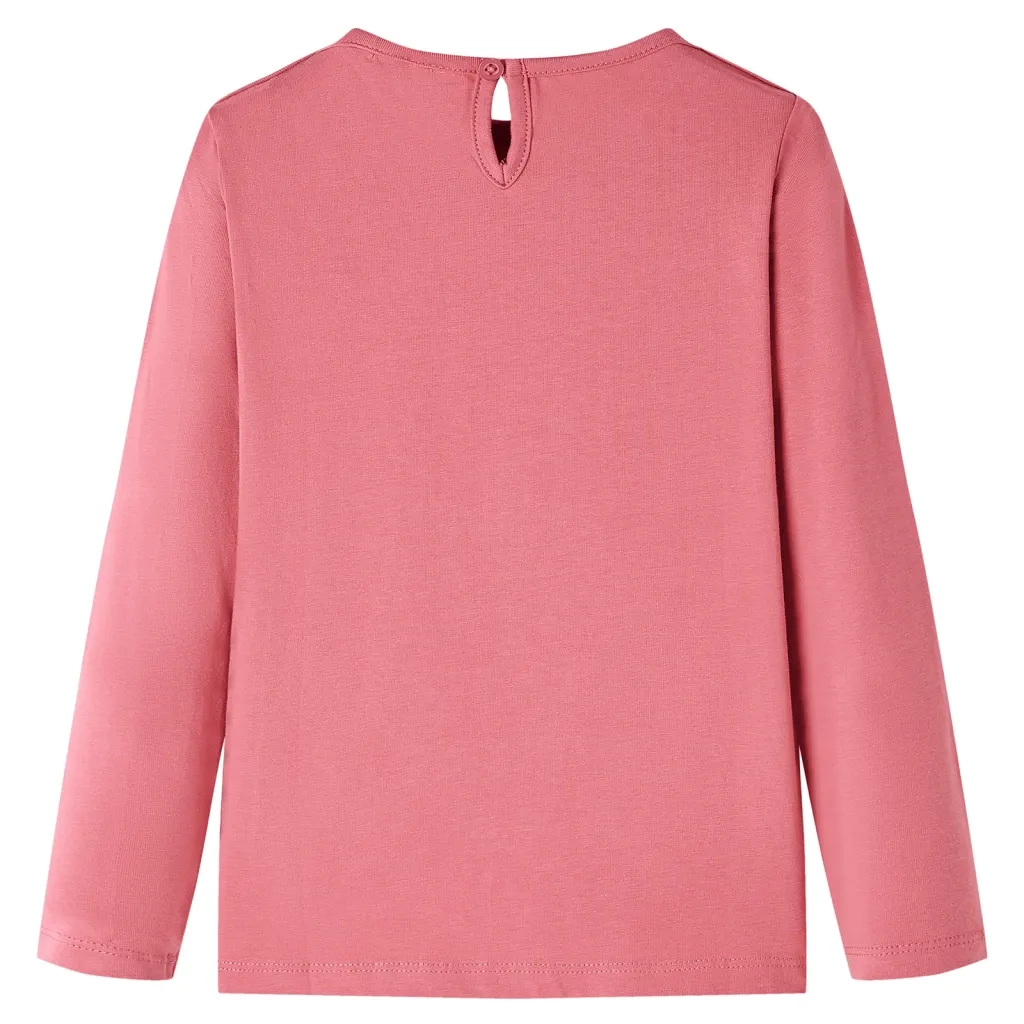 Maglietta da Bambina a Maniche Lunghe Rosa Antico 128 13812