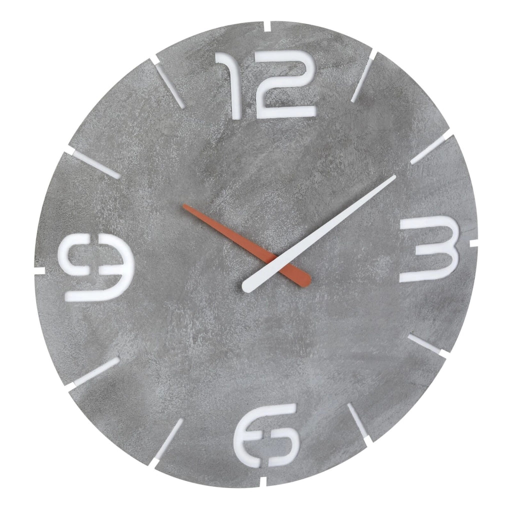 TFA 60.3536.15 CONTOUR Orologio da Parete Radiocomandato Design Industriale Effetto Cemento colore Bianco