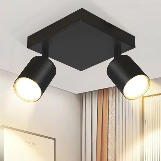 ZMH Faretto da soffitto 2 fiamme GU10 lampada da soffitto moderna parete orientabile 330° soggiorno