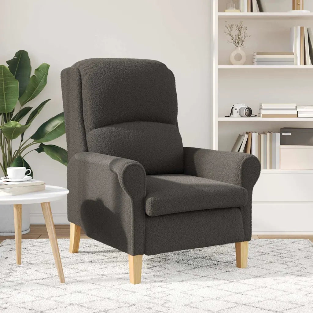 Poltrona | Sedia Relax Grigio scuro Tessuto Sherpa morbido