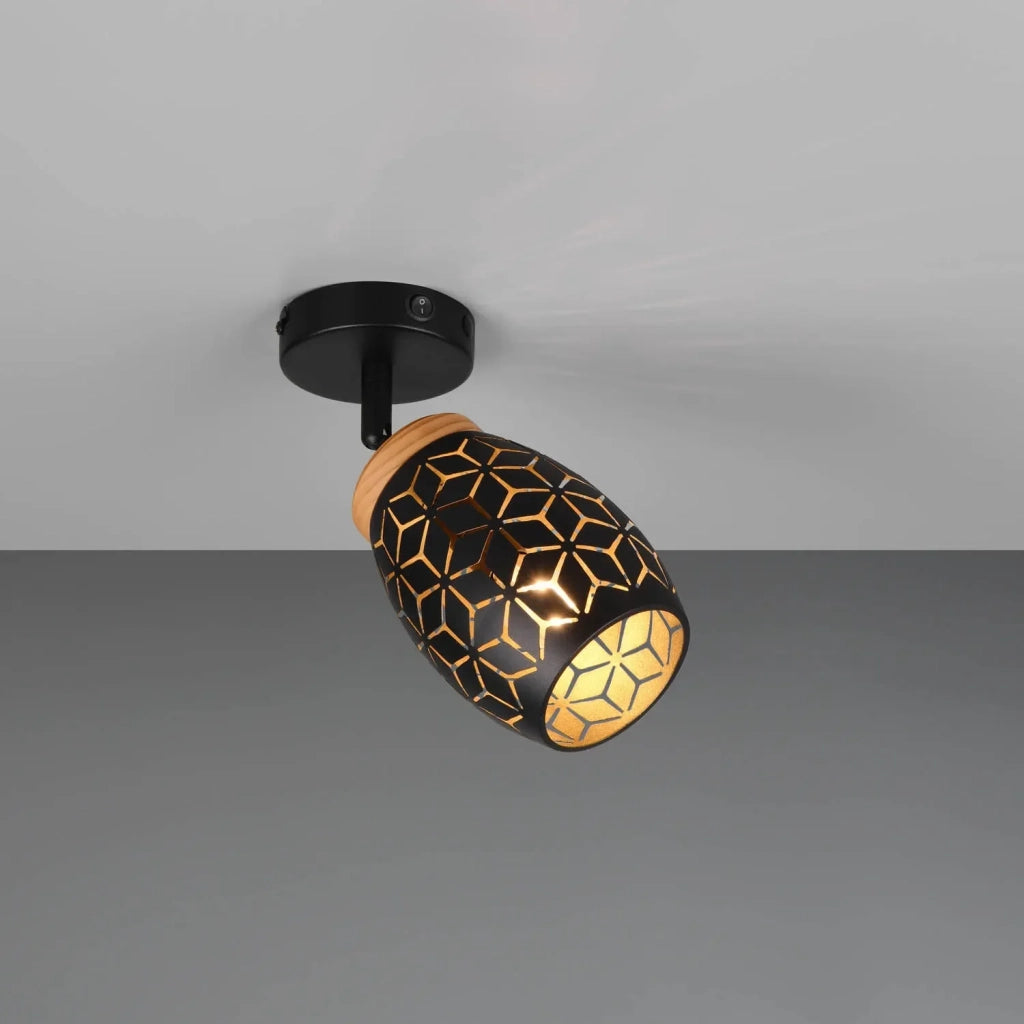 LÚZETE - APPLIQUE DA PARETE 1 LUCE METALLO NERO E14 BIRKITA