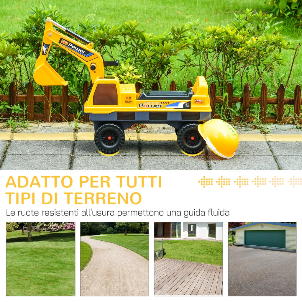 Giocattolo Ruspa 2 in 1 con Escavatore ¨C zephmum ¨C Giallo 90x28x58cm