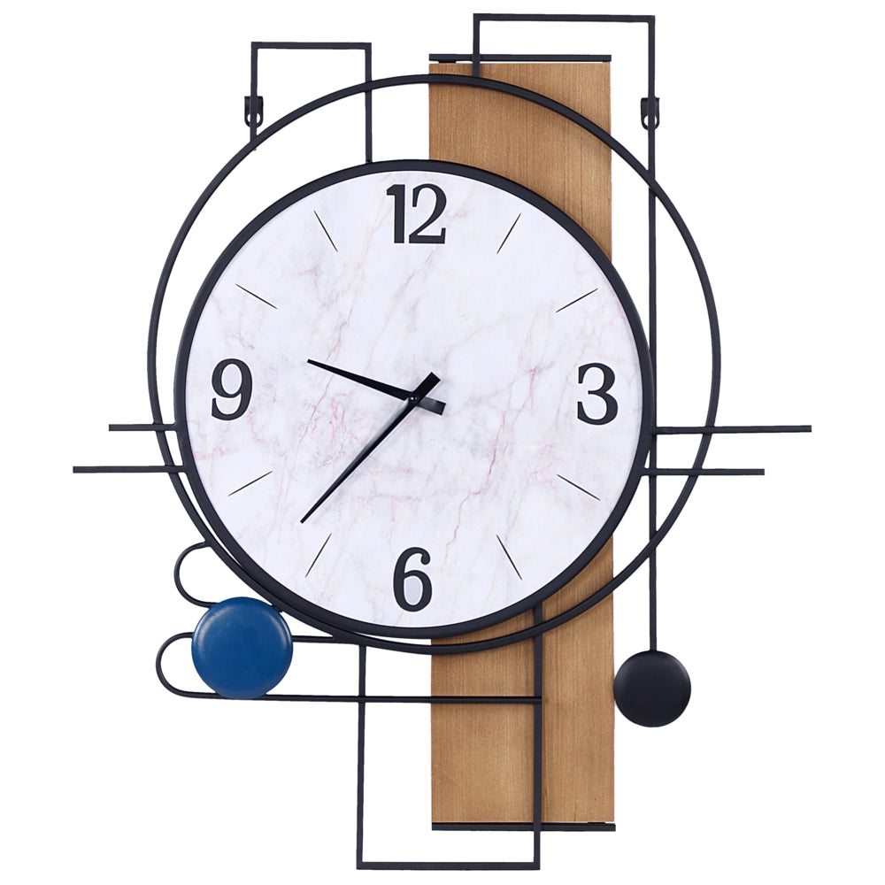 Orologio da parete classico con cornice in ferro  dalla forma irregolare con finitura verniciata multicolore 60 x 70 cm accessori per la casa