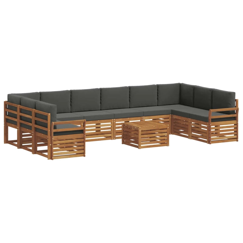 Set divano sezionale con cuscino 11 pcs Naturale e Antracite 3375602