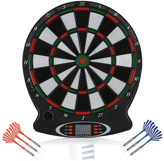 Tavolo da Darts Elettronico con Display LCD per la Scoring - Gioco da Darts per Casa - Incluso 6 Dart - Elettrico - Softtip