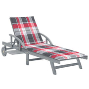 Lettino Prendisole da Giardino con Cuscino Massello di Acacia cod mxl 75698