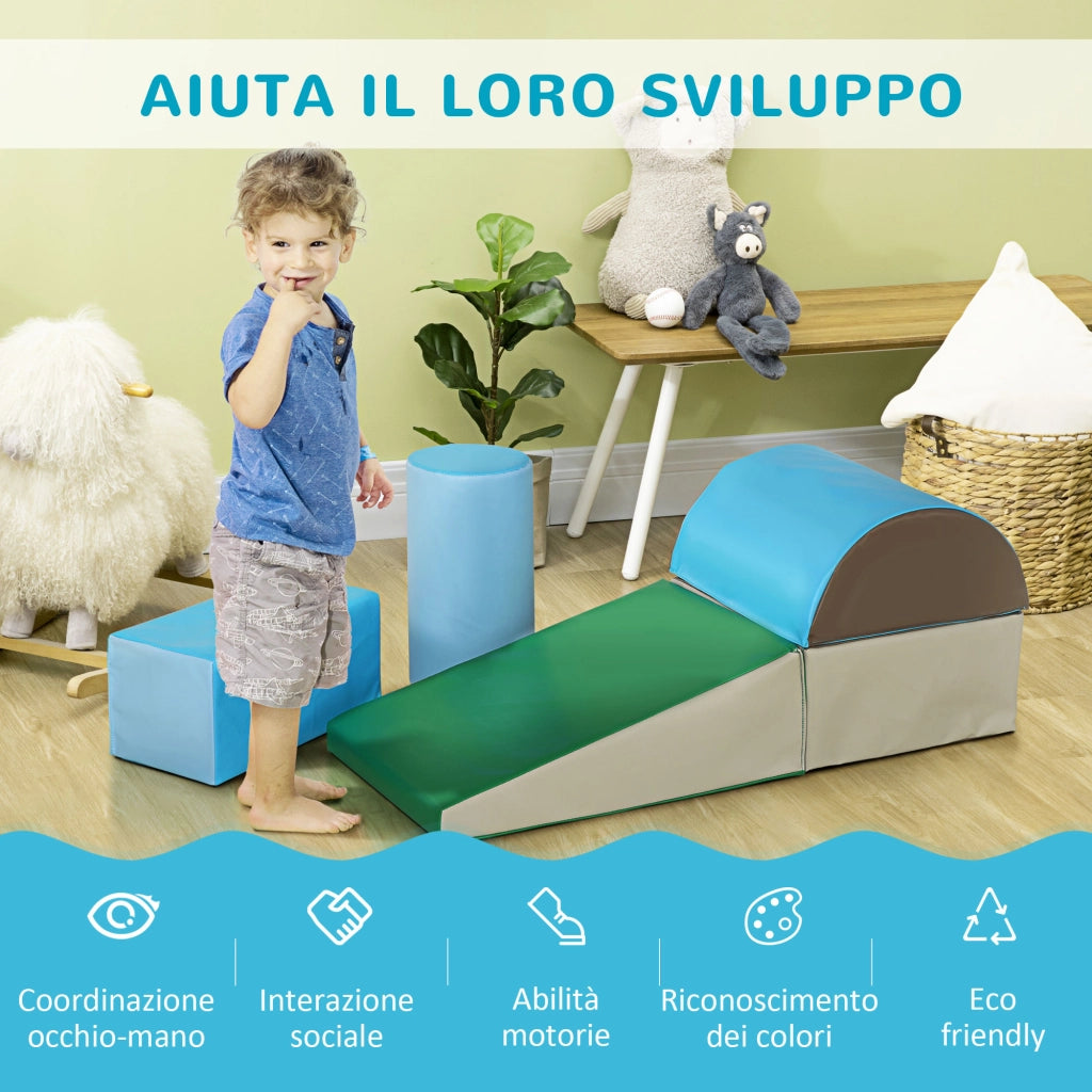 Blocchi Morbidi Bambini ¨C zephmum ¨C Marrone Cachi Blu Verde Celeste