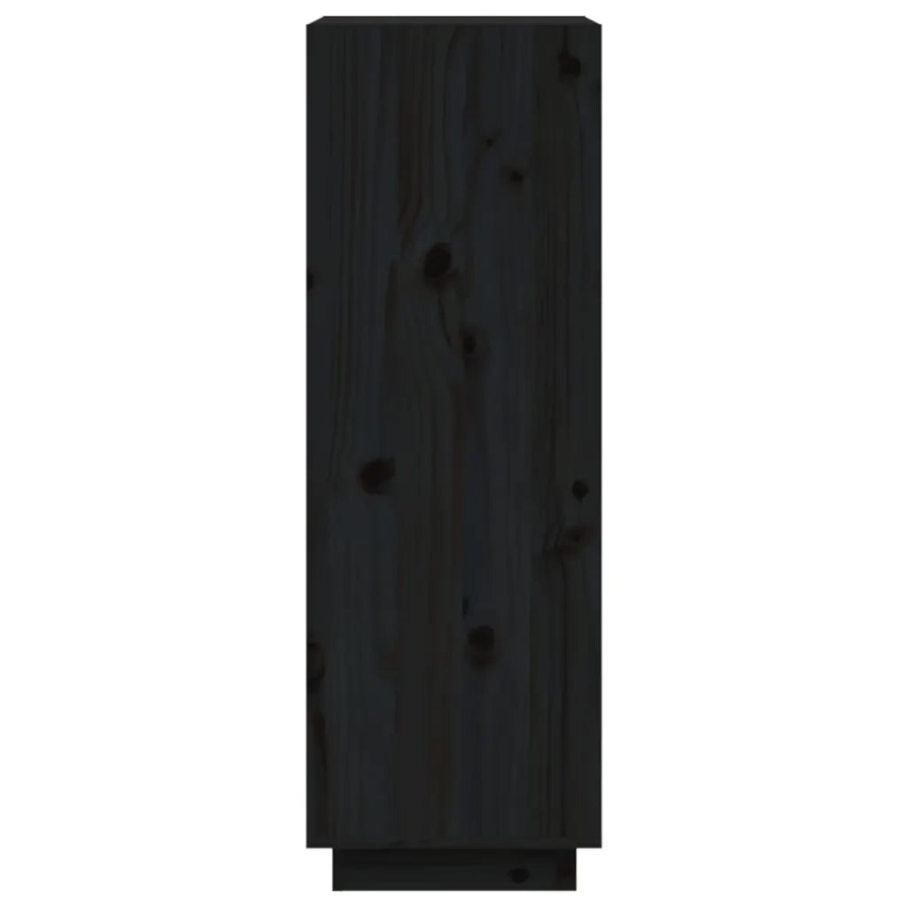 Libreria/Divisorio Nero 60x35x103 cm in Legno Massello di Pino 810868