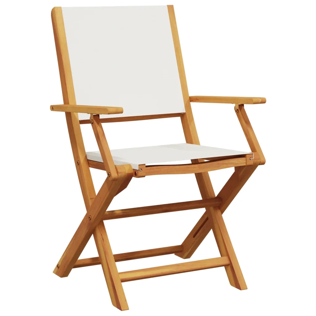 Set da Bistrot 3pz Bianco Crema in Tessuto e Legno Massello