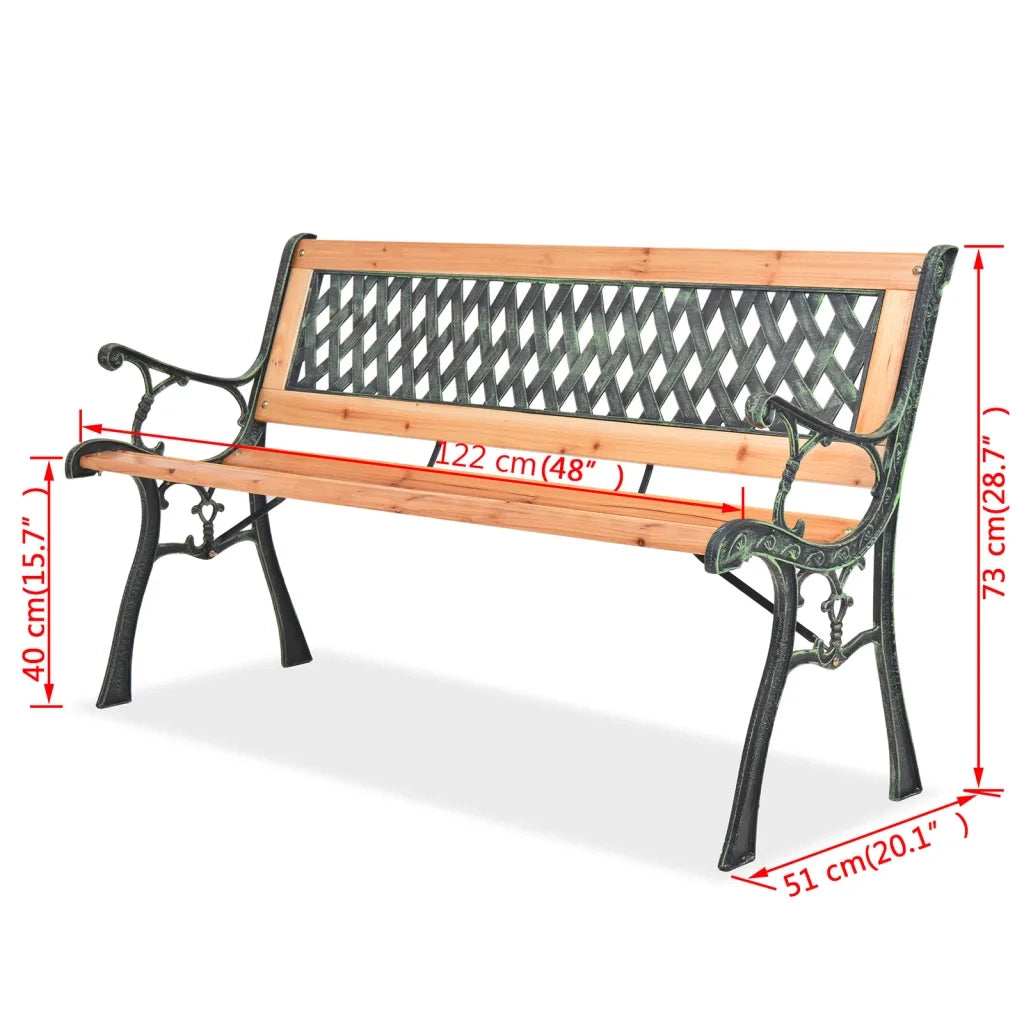 Panchina da Giardino | Panca da Giardino 122 cm in Legno