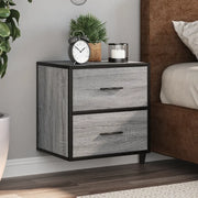 Comodini a Muro 2 pz Grigio Sonoma 40x31x39,5 cm