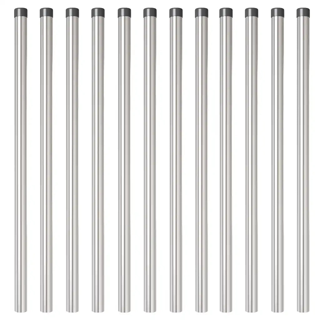vidaXL Pali per Recinzione 12 pcs Argento 100 cm