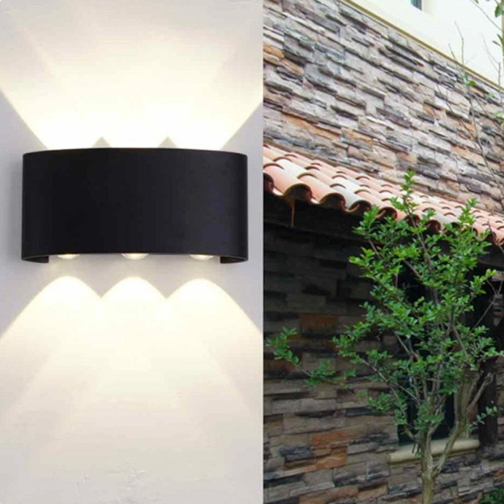 Trade Shop - Applique Lampada Led Da Muro Doppia Emissione Luminosa 16w Luce Selezionabile Cct Es68-3c - Nero