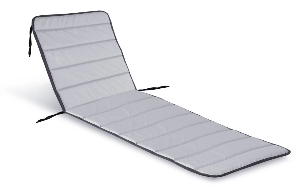 Cuscino per sdraio trapuntato in schiuma AIO FACTORY 190x60 cm, impermeabile, grigio scuro