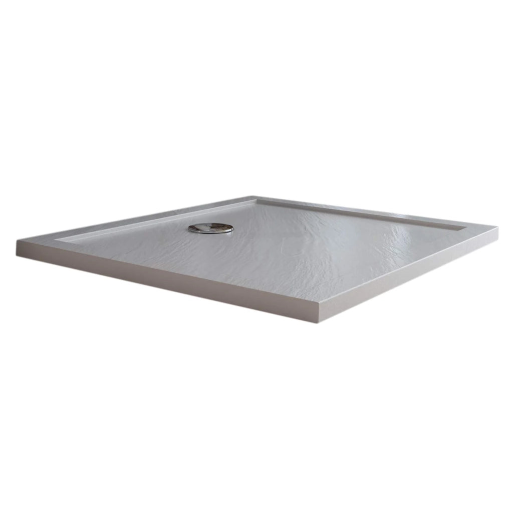 Piatto Doccia Slim 90x120x4 cm Rettangolare Acrilico Bordato Bianco Effetto Pietra mod. Flower